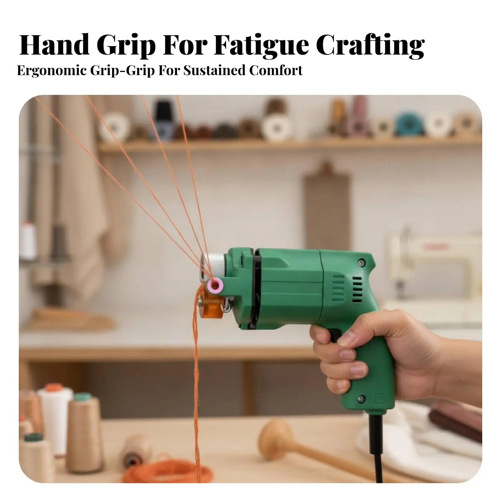 Carpet Tufting Tool with Transparent Guard Corded Yarn Stranding Tool with Yarn Guide Loop for Textile Crafters, Workshop