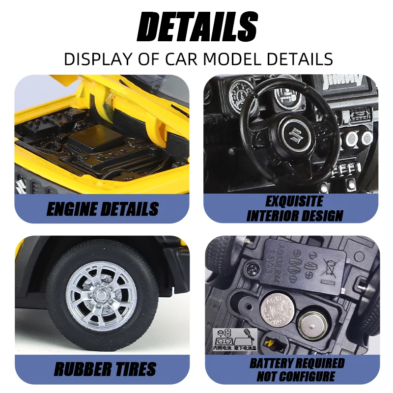 1:24 SUZUK1 Jinny precyzyjne modele pojazdów ze stopu metali odlewane ciśnieniowo materiał dźwięk światło kolekcja dla dzieci prezenty dla dzieci