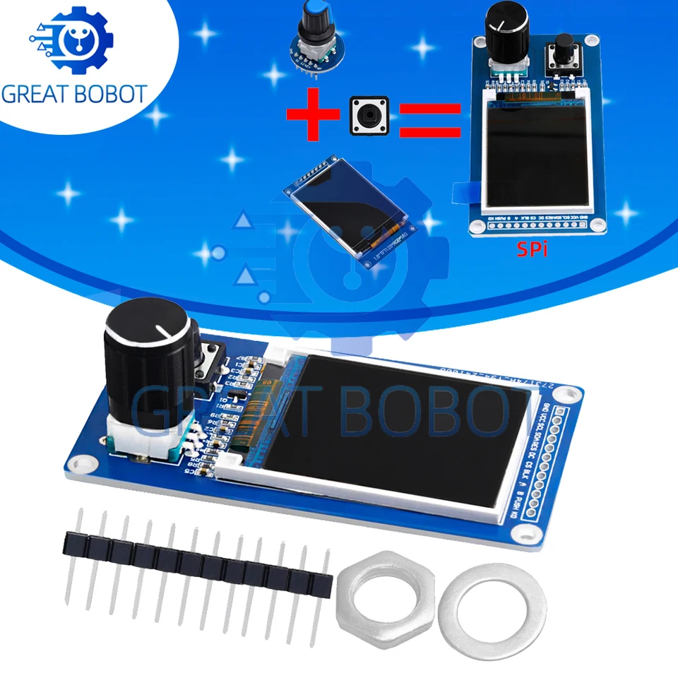Produktbild von 1,8" TFT-Display + EC11-Drehgeber Kombimodul – 128x160 SPI, 20 Impulse, 20 Positionen, Mit Schalter, Für DIY