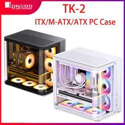 Jonsbo TK-2 ITX/M-ATX/ATX Case for PC Gamer Cabinet Esports Computer Case Desktop Chassis Hyperbolic Side Translucent Chassis