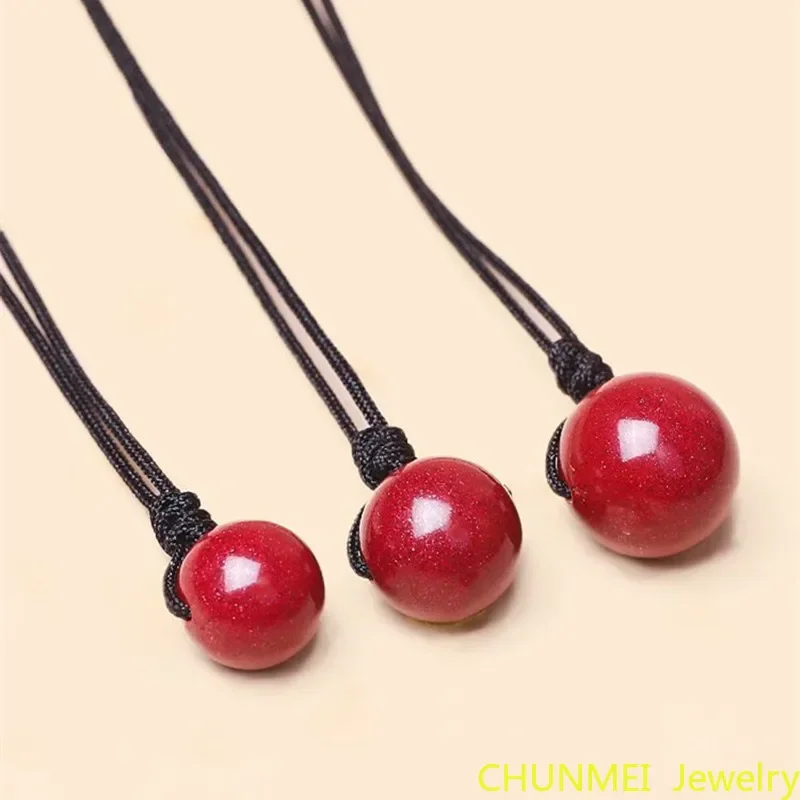 Oriental Cinnabar Pendant Original Stone Crystal High Purity Simple Year of The Ox Men's and Women's Clavicle Oriental