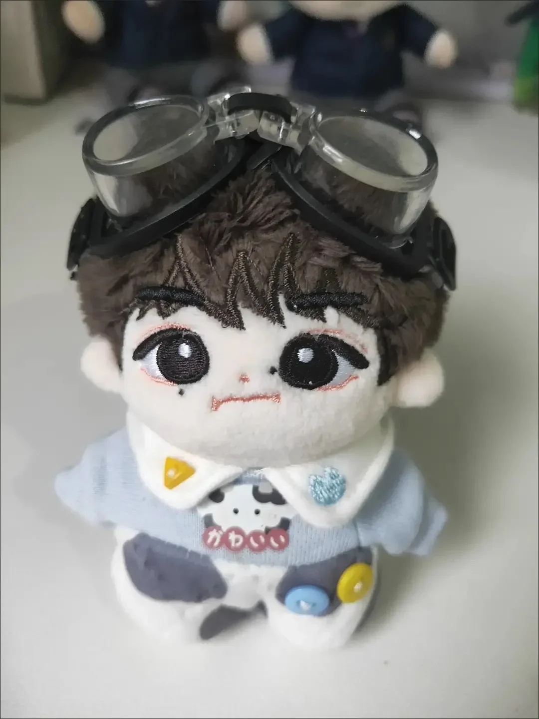 دمية الدعائم نظارات الطفل المنمنمات منزل نظارات السباحة الأسود المختنق جيتار صغير لدمية القطن 10 سنتيمتر