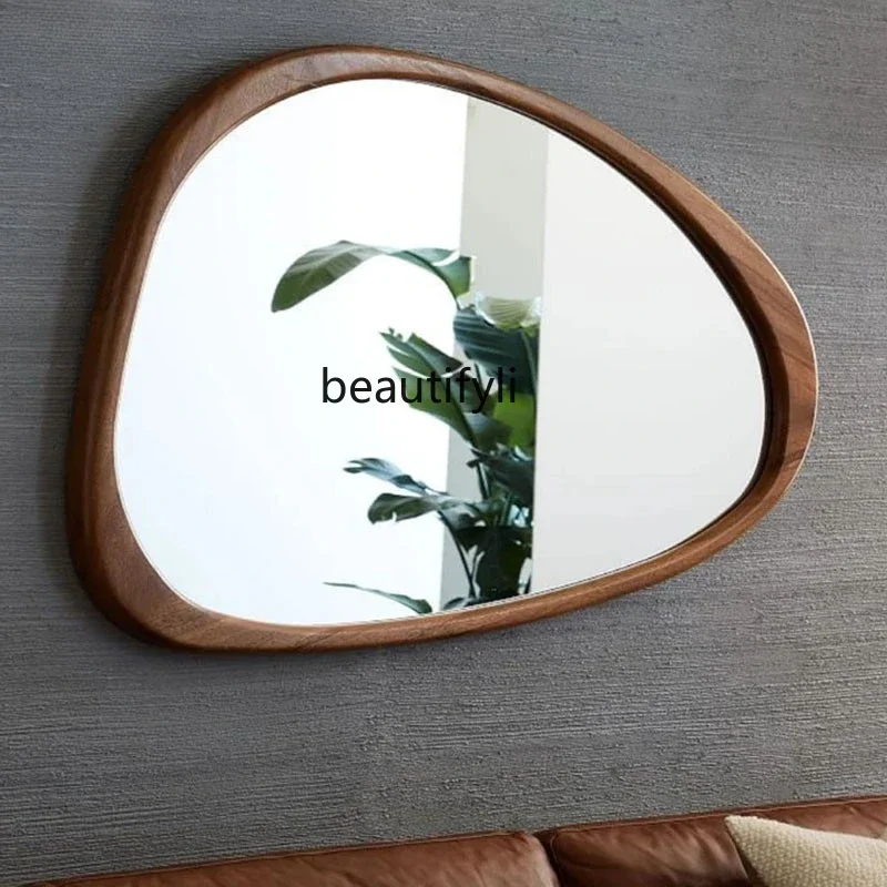 

American Bathroom Smart Bathroom Mirror Mid-Ancient Wall-Mounted Decorative Wall Hangings Mirror Retro Irregular Makeup Mirror
