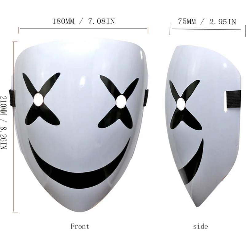 1PC PVC Leech Smile Mask Disguised As Ghost Face V-shaped Clown Plastic Black Contract Mask Halloween Party New Year Decorate