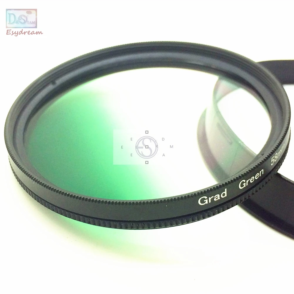 Gradient Green Color Lens Filter for Canon Nikon Camera Lenses Gradual Graduated 37 40.5 46 49 52 55 58 62 67 72 77 mm 58mm 52mm