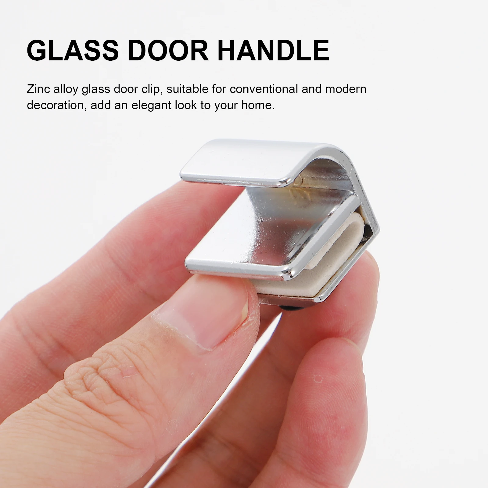 

4Pcs Punch Free Glass Door Handle Zinc Alloy Non-Slip Modern Design for Shower Cabinet Sliding Doors 3-5Mm Thick