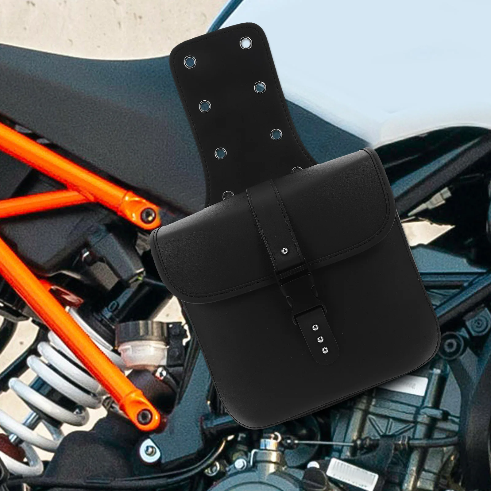 

1 пара мотоциклетных мини-седдельных сумок из искусственной кожи, боковая подвесная сумка, водонепроницаемые прочные защитные сумки для хранения мотоциклов