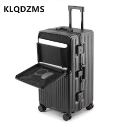 KLQDZMS 20Inch PC Luggage Front Opening Boarding Box USB Charging Trolley Case Multi-function Password Box Travel Suitcase