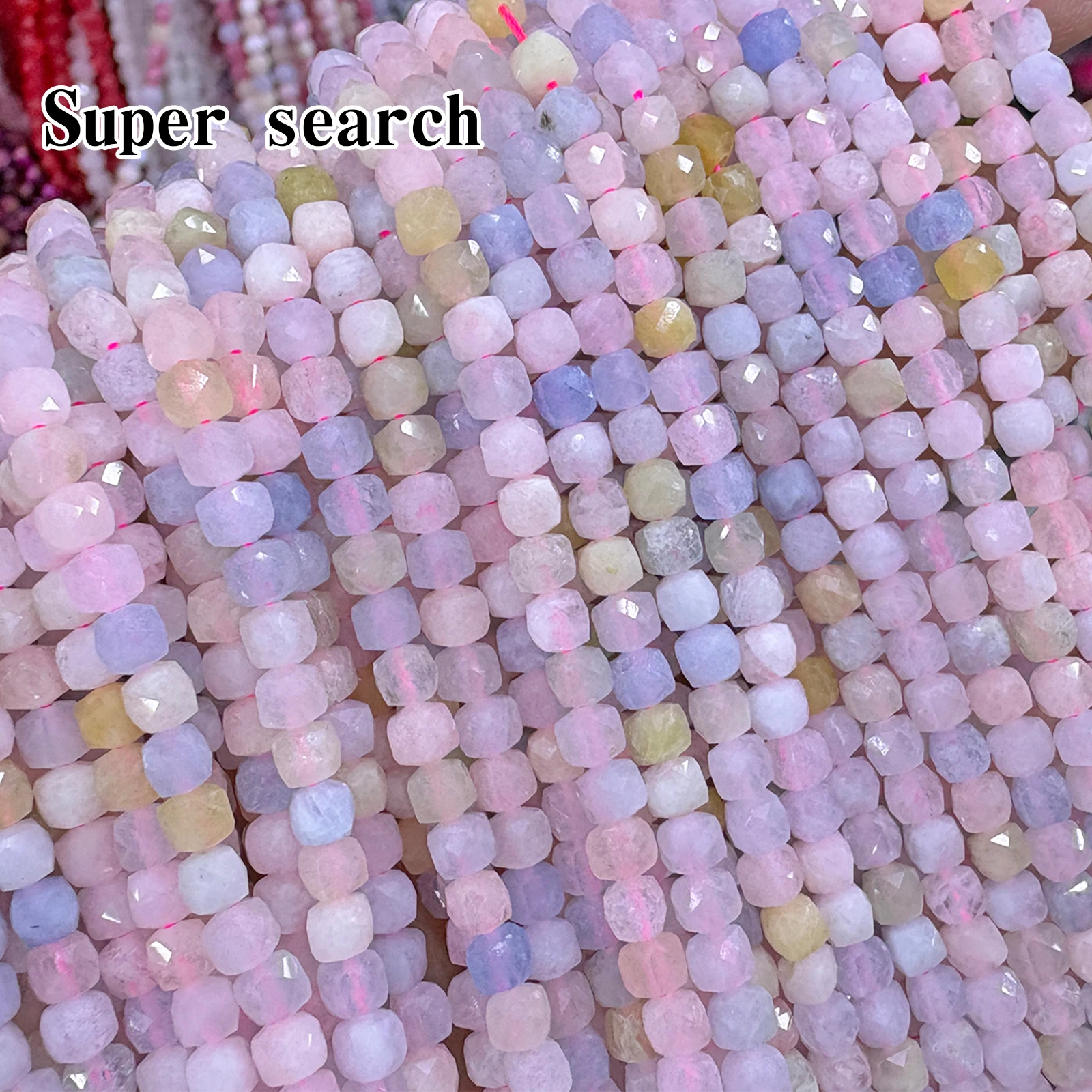 Natural Stone Faceted Squared Loose Bead Cubic Square Apatite Turquoise Fluorite Stone Accessories Making Diy Necklace Bracelet