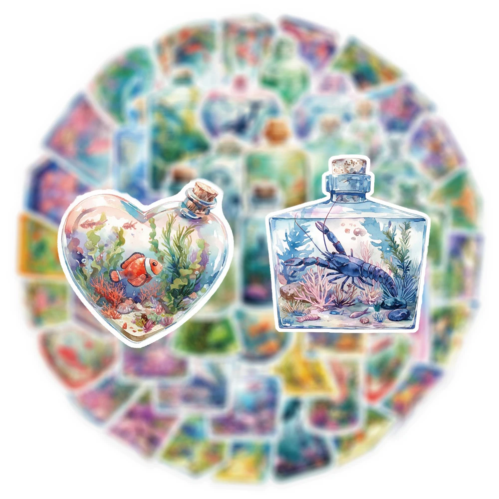 

10/30/50pcs Marine Animals Bottle World Stickers Cute Cartoon Creative Decals DIY Water Bottle Phone Laptop Fun Graffiti Sticker