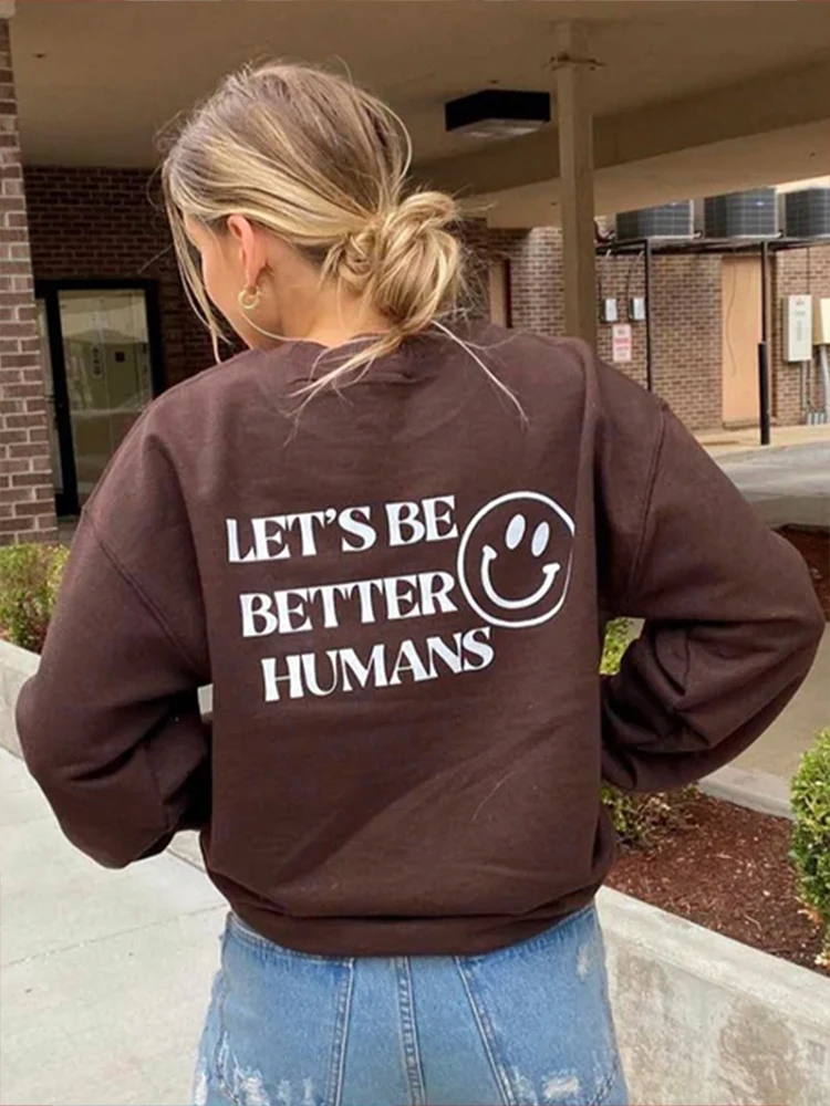

Autumn Winter round Neck Pullover Sweatshirt Long Sleeve Casual Comfortable Letters Print Best Choice for Men Women