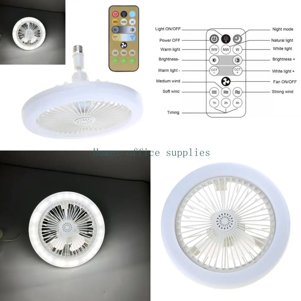 

K43B Ceiling Fan,10" 3-Blade Ceiling with Light and Remote Control,3 Colors Dimmable LED 3 Speeds Ceiling