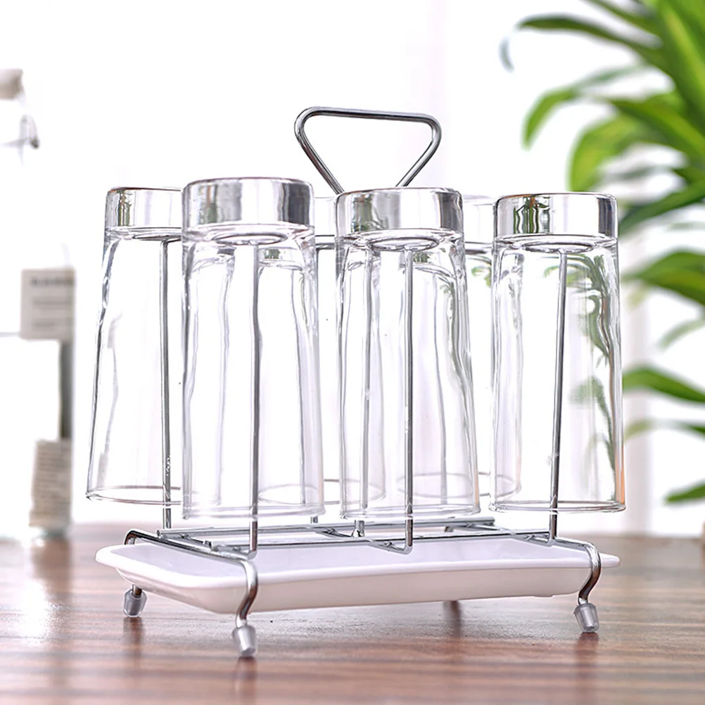 

Sturdy Iron Mugs Glass Cups Draining Stand Holder Drying Shelf Kitchen Organizer Coffee Mug Hanging Storage Drying Rack Iron