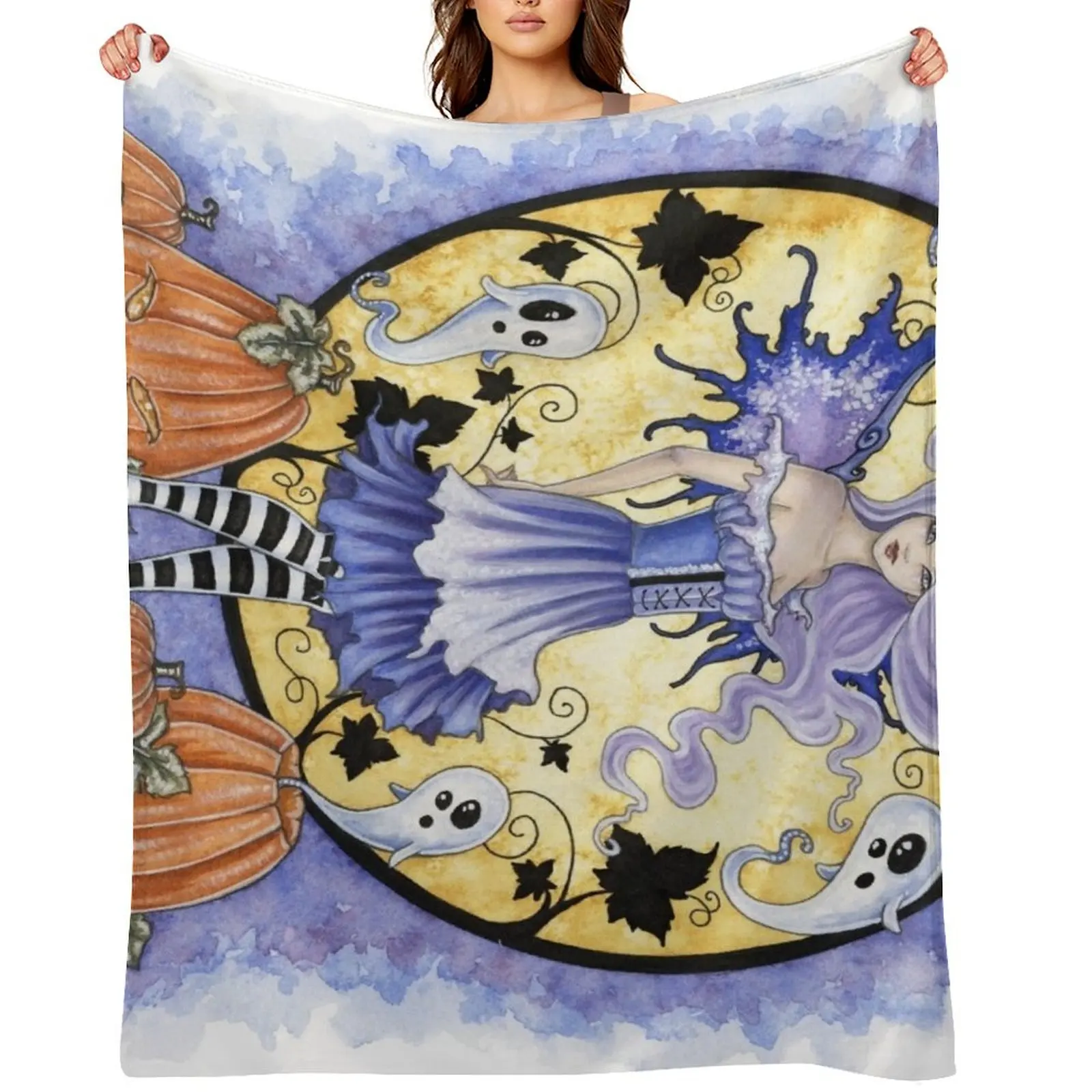 

Haunted Pumpkin Patch Throw Blanket Single Summer Beddings Decorative Sofa Comforter Blankets