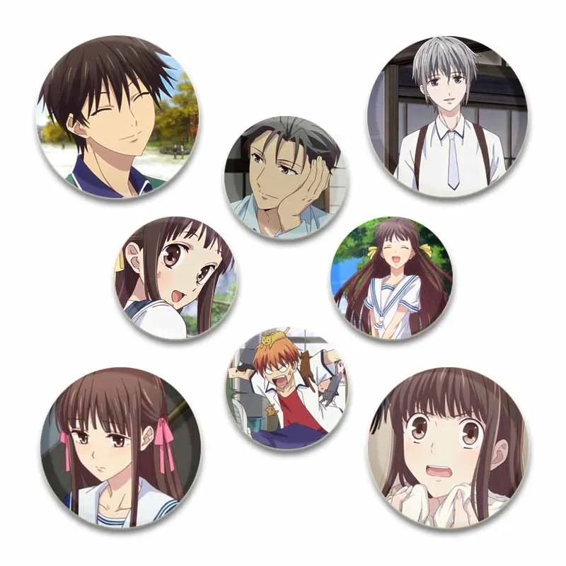 Anime Character Kyou Souma/Tooru Honda/Yuki Souma Pin Tinplate Badge Cartoon Brooches for Fan Collection Gift Clothes Decoration