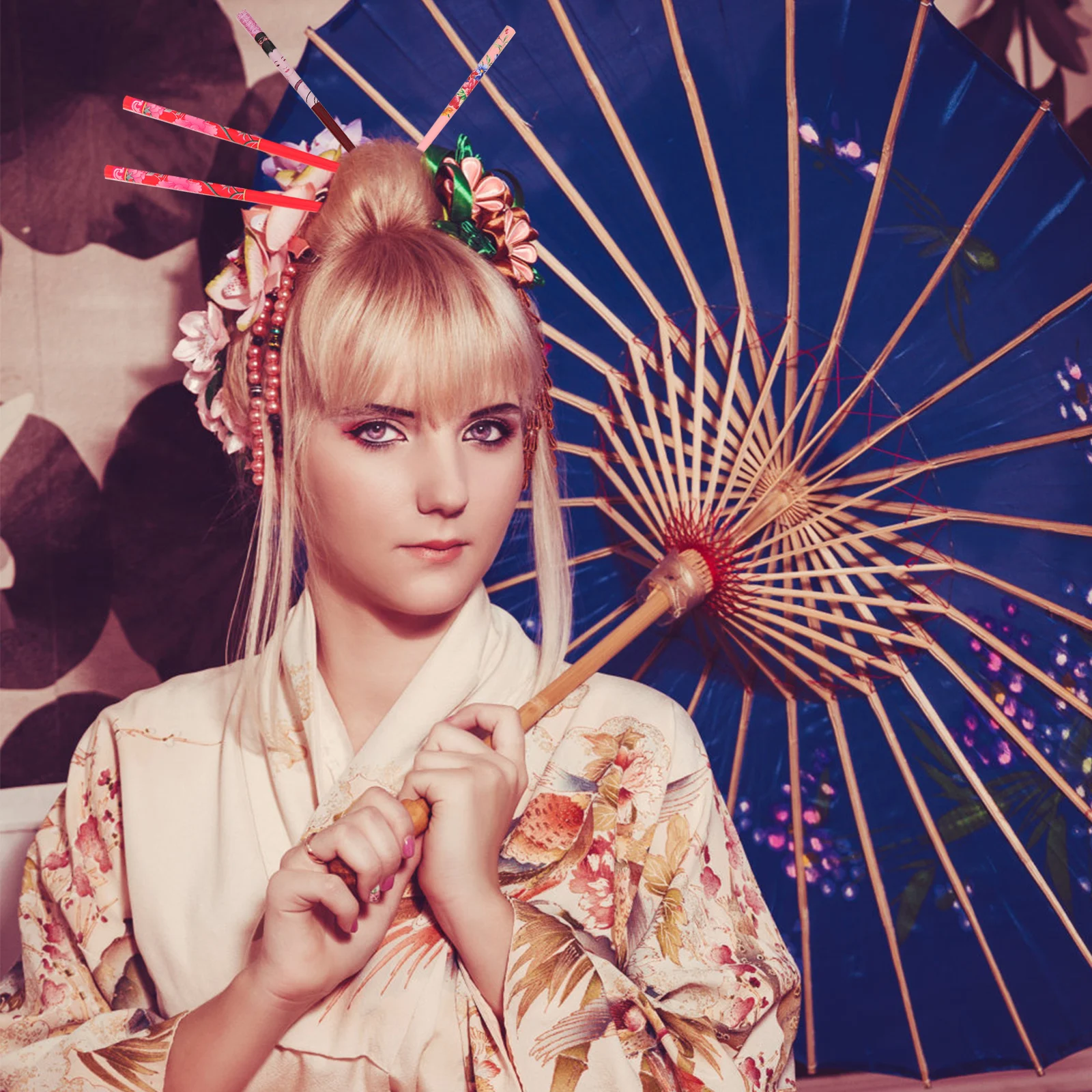 

12 Pcs Three-dimensional Printed Hair Chopsticks Retro Hairstyle Wedding Party Ceremonies Dating Everyday Wear Women Headdress