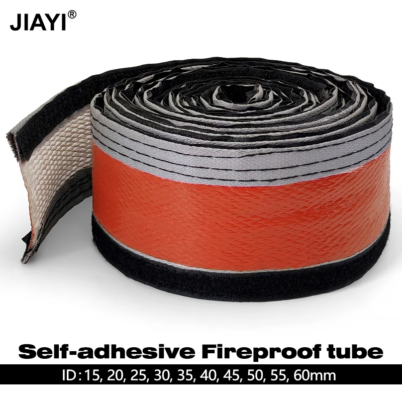 

Self Adhesive Fireproof Sleeve Fiberglass Cable Hose High Temperature Silicone Resin Coated DIY Fire Retardant Casing Pipe