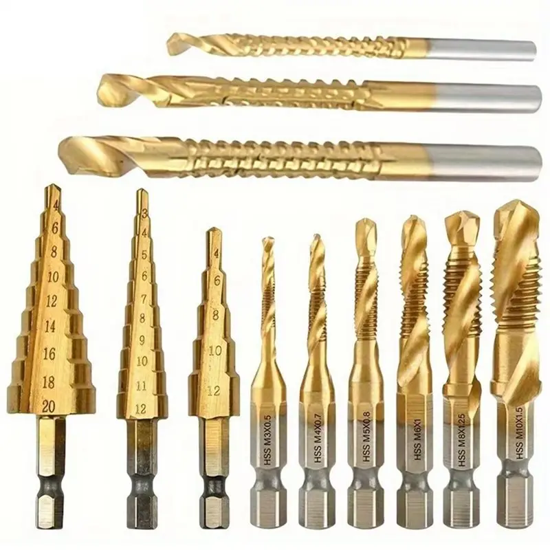 

ABKY-HSS Step Drill Bits Set(12Pcs) For Woodworking, Metal-Core Drilling 4-12Mm, 4-20Mm, 4-32Mm, 3Mm, 6Mm, 8Mm