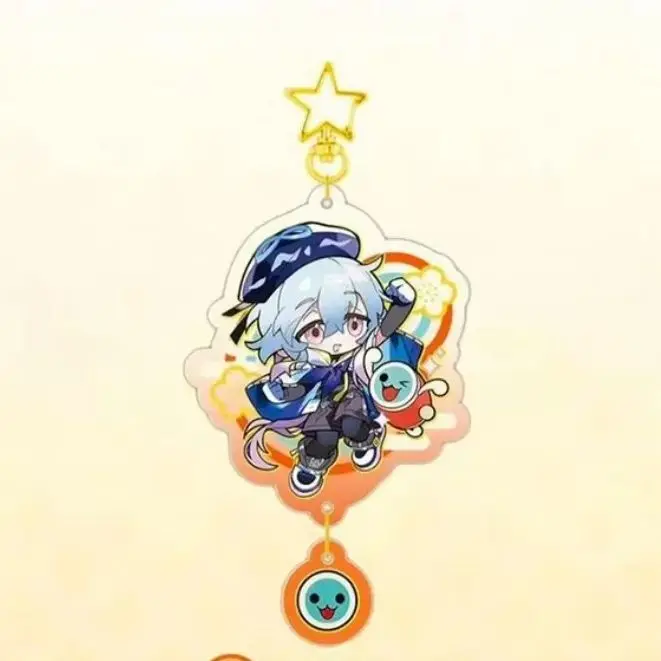 Anime Arknights × Taiko No Tatsujin Mizuki Myrtle Acrylic Pendant Keychains Bag Decorations Gifts For Friends