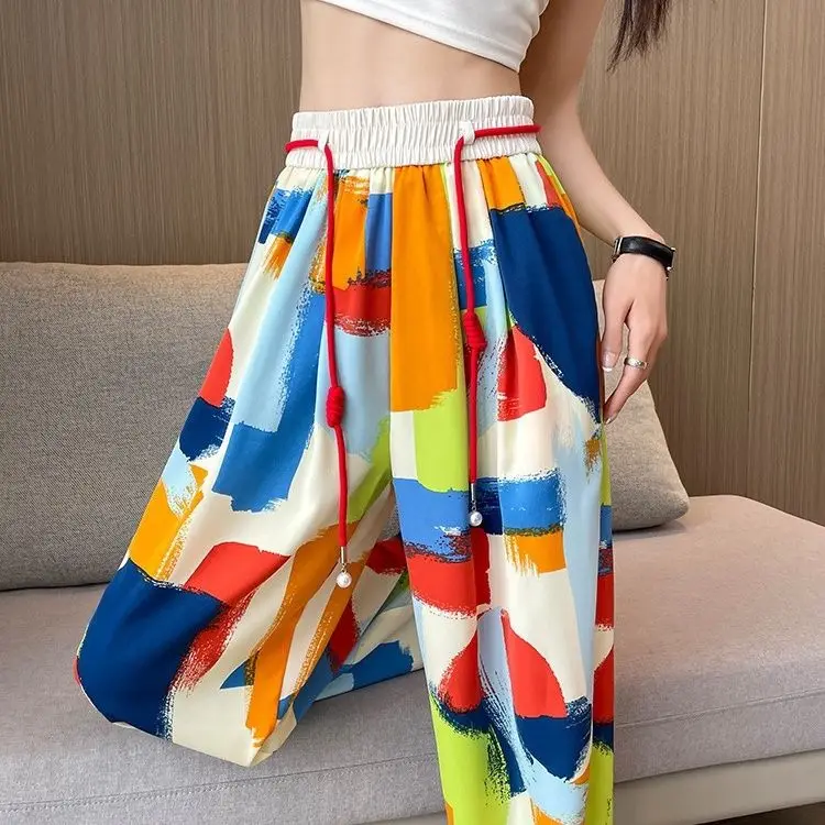 

Colorful Tie-Dye Wide Leg Pants for Women, 2023 Summer Style, Lightweight and Comfortable, Trendy and Stylish