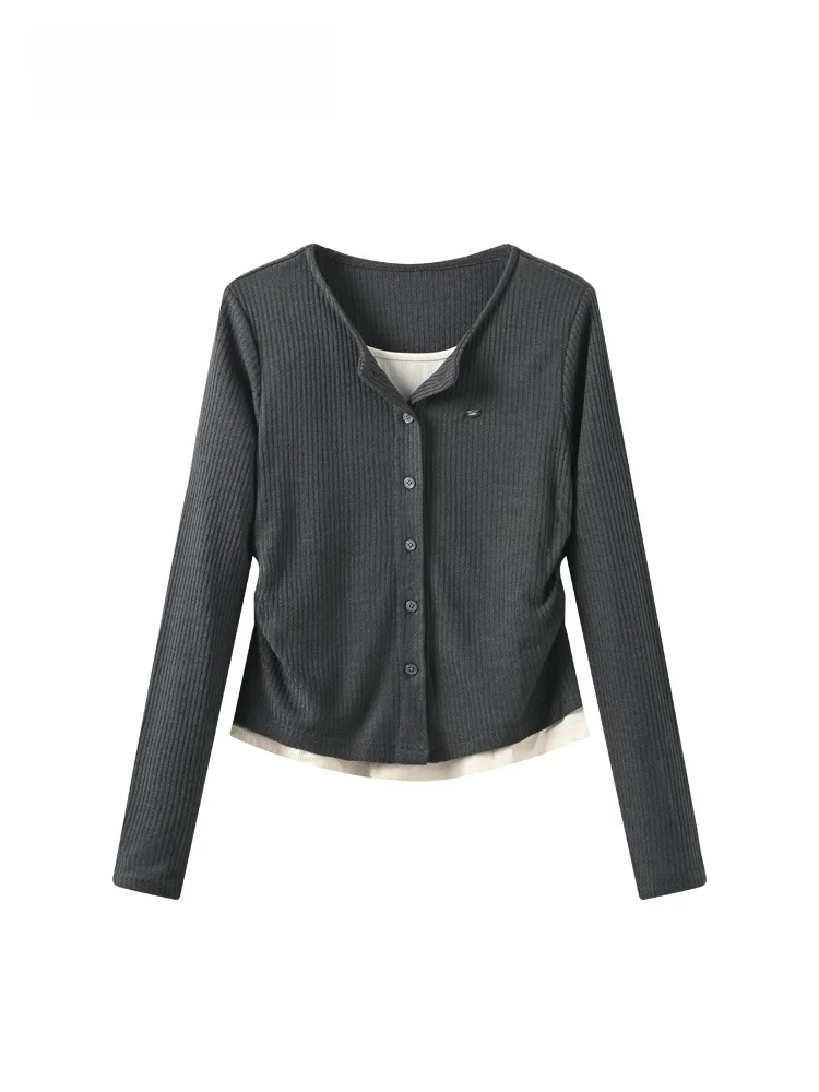 

plus Size Women's Long Sve V-Ne T-irt Casual Faion Design Spring New Sle Cotton Comfortable Top for plus Size Girls