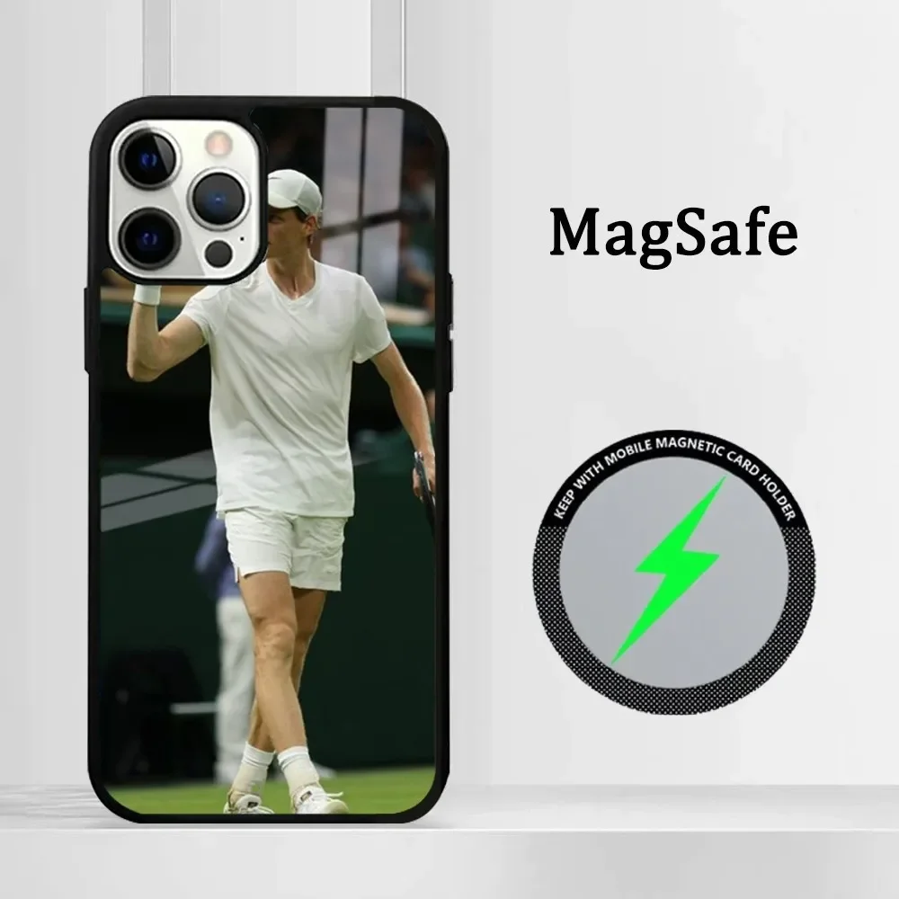 Tennis Stars J-Jannik S-Sinner Phone Case For iPhone 15 14 13 12 11 Pro Max Plus Mini Mirror Magnetic Cover