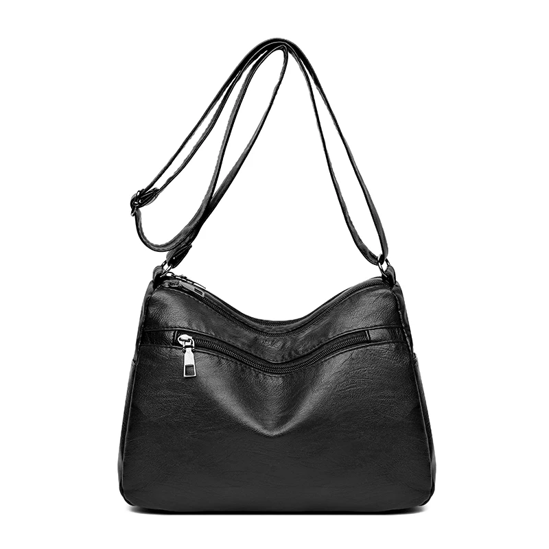 Borse moda donna di grande capacità borse Totes retrò tinta unita borsa a tracolla in pelle PU borsa a tracolla donna Casual