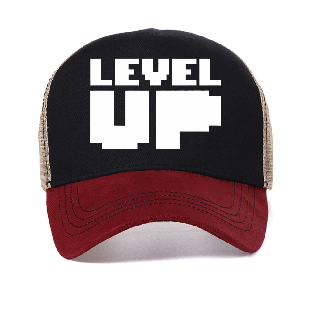 

Men's Printed cap Level Up Basic Streetwear baseball cap For Men Women Summer Breathable sun hat adjustable mesh snapback hats