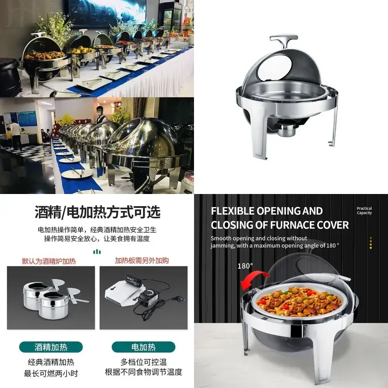 High Quality Kitchen Equipment Stainless Steel Chafing Dish Buffet Rectangular Chafing Dish Food Warmer