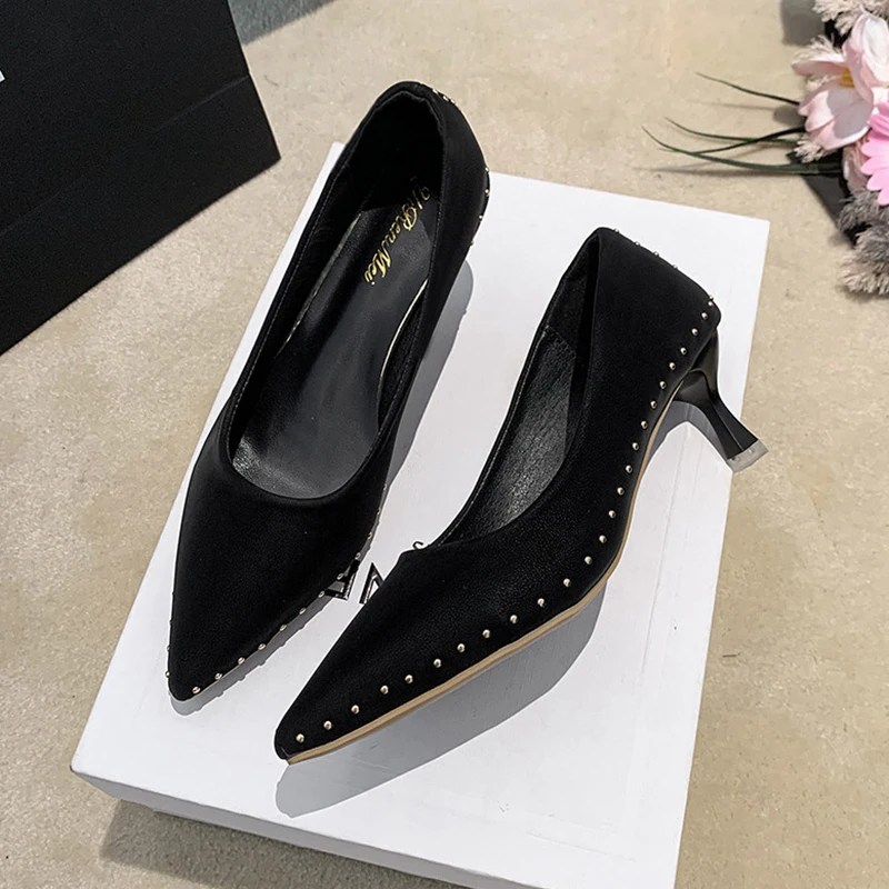 

Женские роскошные туфли на высоком каблуке, весенние туфли с острым носком, женские модные туфли 2026, вечерние туфли на мелком каблуке, удобные прогулочные туфли, Zapatos Lady