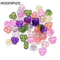 100pcs 10mm Transparent Acrylic Trifolia Beads Colorful Loose Spacer Beads For Diy Jewelry Making Necklace Bracelets Accessories