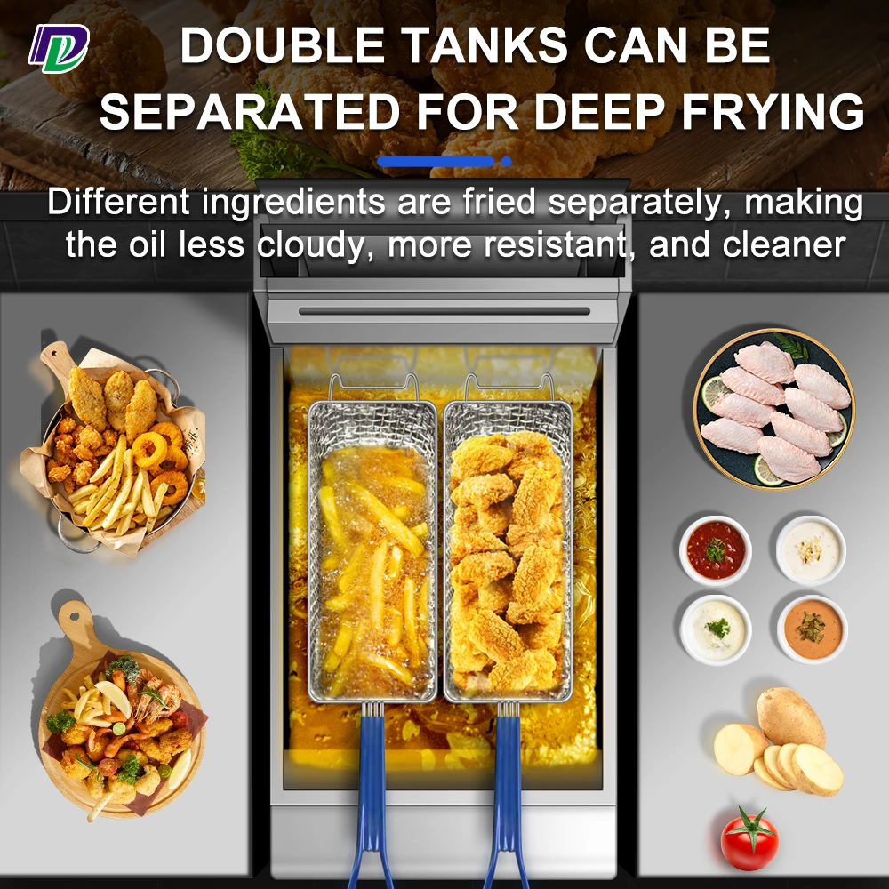 24L 28L 50L High-capacity Standing Commercial Floor Deep  Fryer Funnel Cake Fryer lpg Floor Fryer