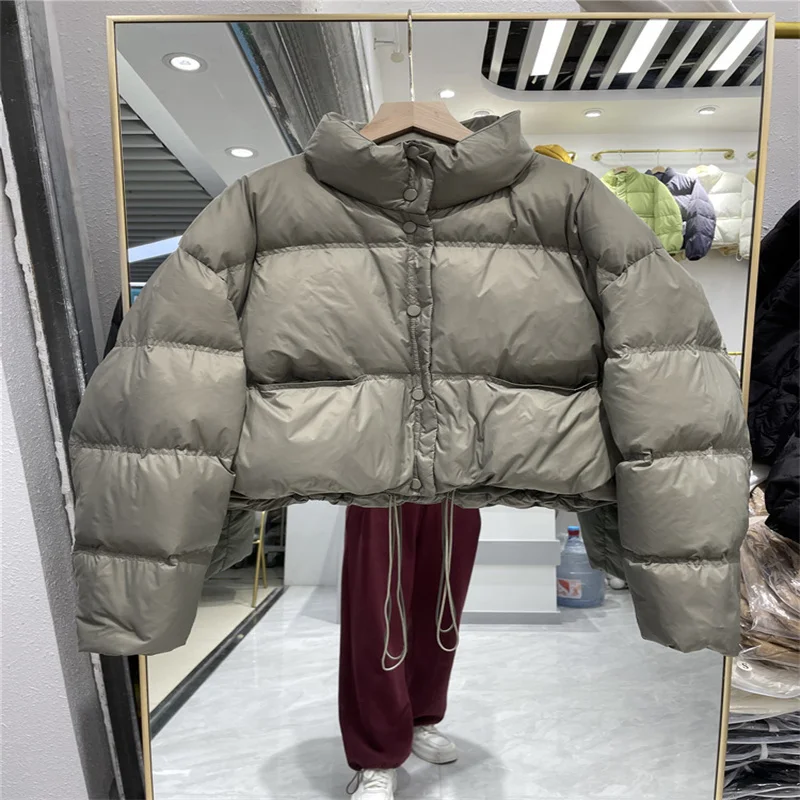 Loehsao Brand Fashion Women Jacket Black White Gray Pink White Duck down Outdoor Windproof Warm Female Winter Parkas Short Coats