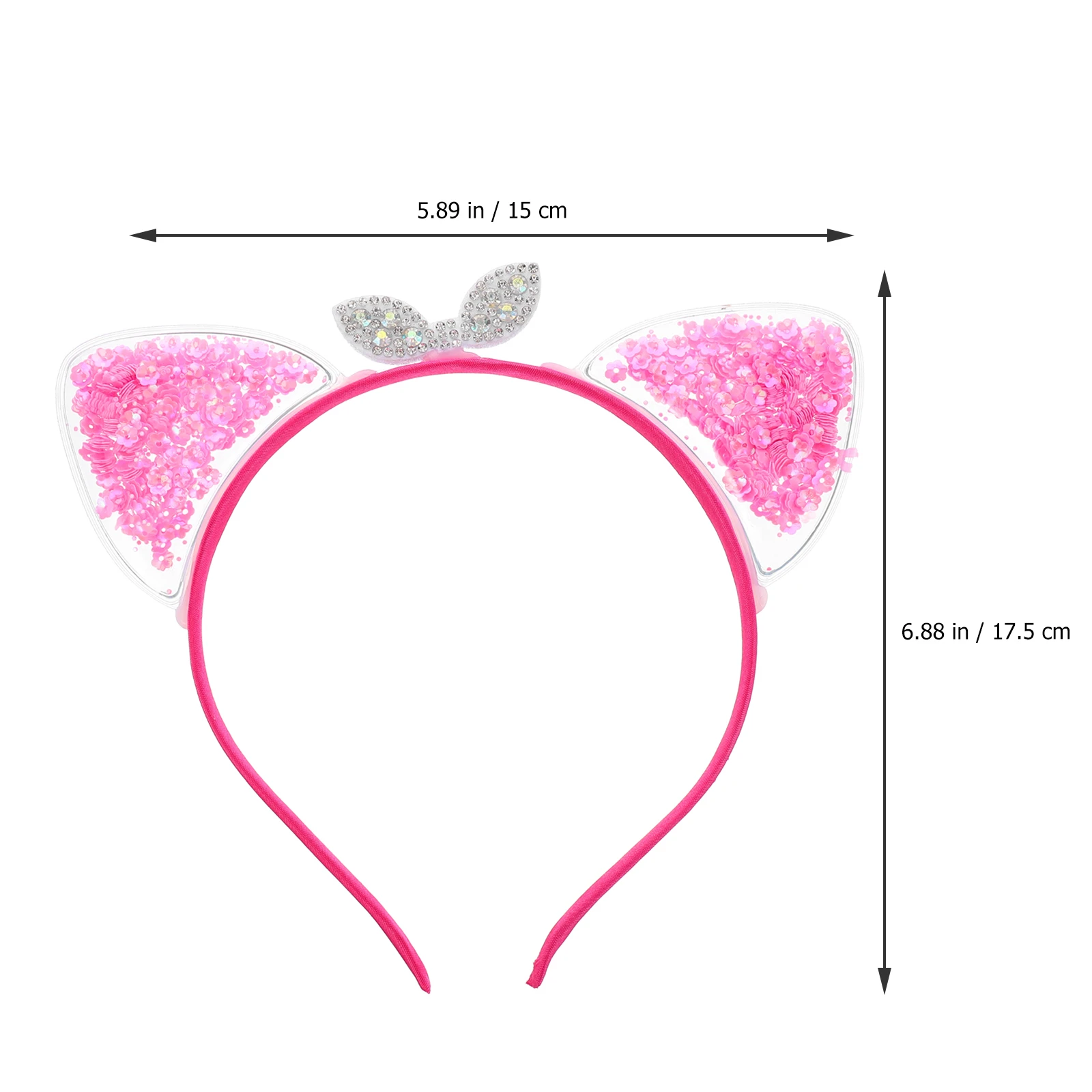 

6 Pcs Sequins Cat Ears Headband Headbands for Hair 8- 12 Accessory Hoop