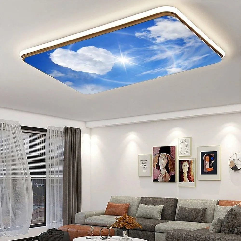122*61cm Lampshade Anti-glare with 10 Magnetic Buckles Magnetic Light Filters Sky 13 Styles Fabric Lampshade Home