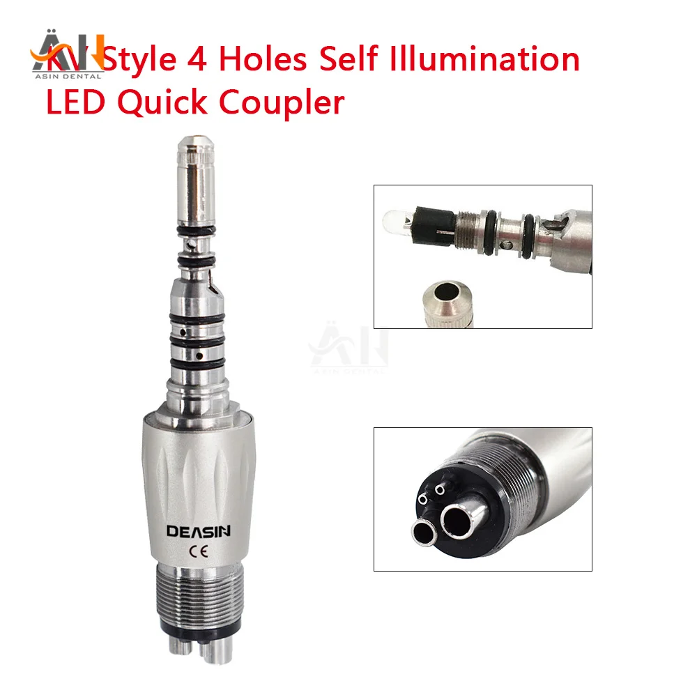 Dental Coupling 4Holes LED Coupler 6Holes Adapter For KAVO NSK Sirona LED Fiber Optic High Speed Turbine Handpiece