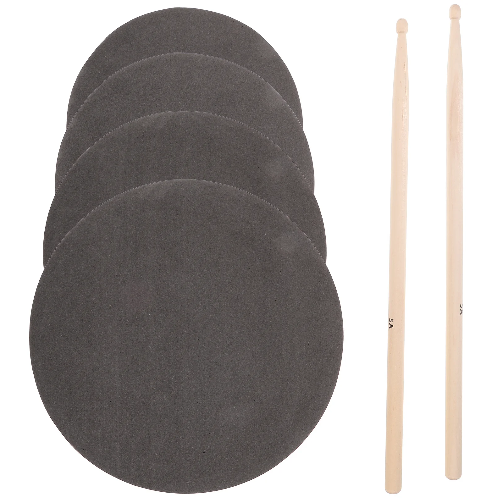 1 set kit di pratica per batteria silenziosa pad rullante durevole con bacchette ergonomiche portatili per batteristi principianti e professionisti