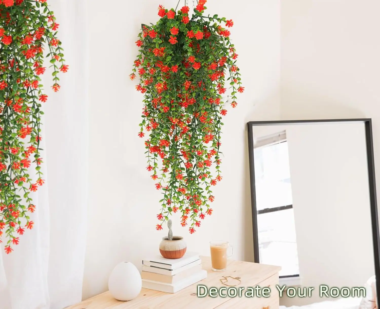 Simulated Eucalyptus Camellia Hanging Simulated Rattan Chlorophytum Comosum Plastic Artificial Outdoor Flowers Home Decorations