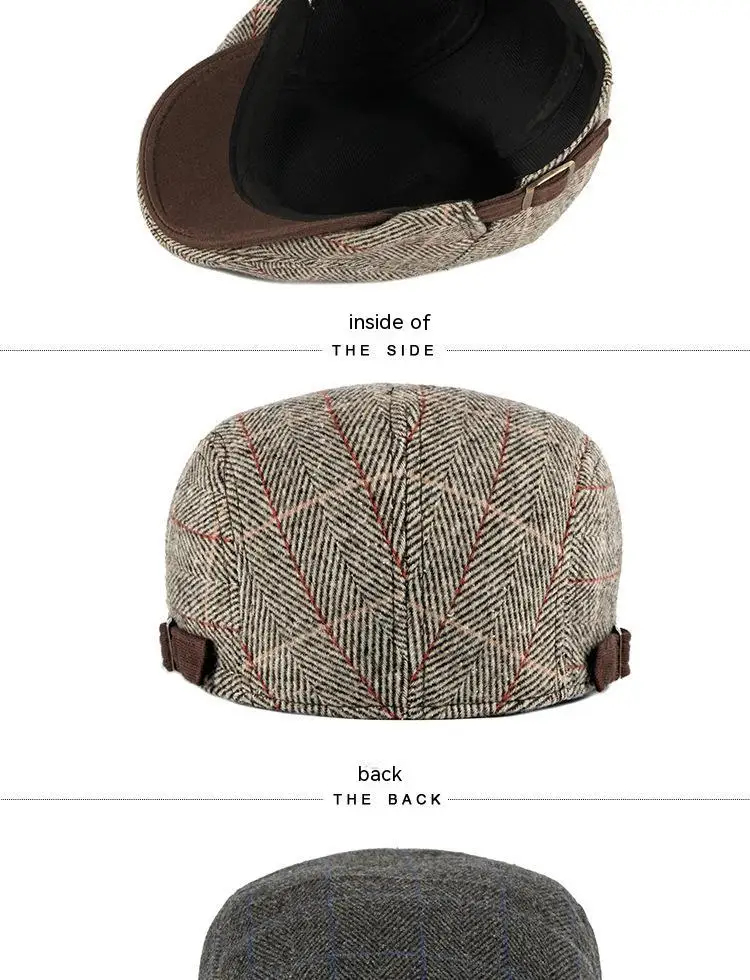 Herren Damen Flat Ivy Gatsby Newsboy Hat Winter Frühling Herbst Driving Cabbie Hunting Cap – Detail 3