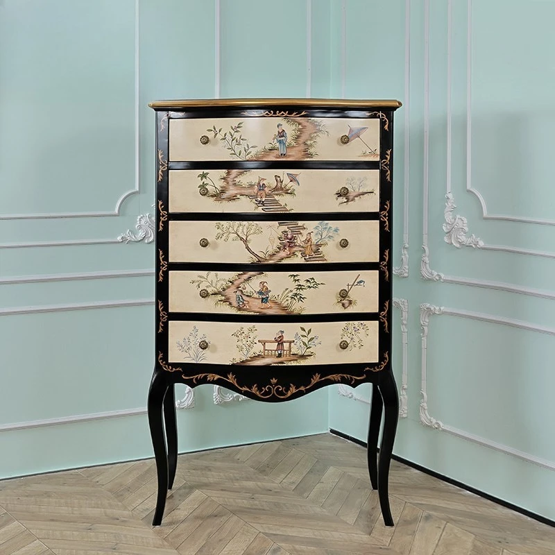 

Solid wood painted landscape high chest bedroom American retro locker