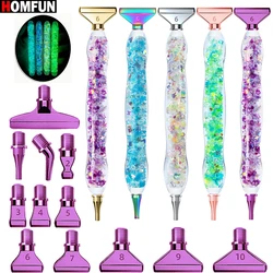 HOMFUN 19pcs Diamond Art Painting Kit - Ergonomic Luminous Pen with 12pcs Stainless Steel Metal Tips, Screw Nibs Accessories