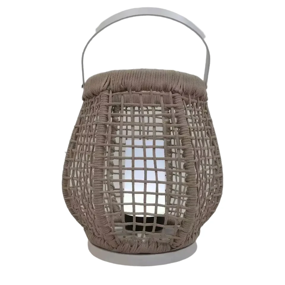 Modern new style hot selling vintage decorative rope weaving hanging candle lanterns for indoor outdoor events