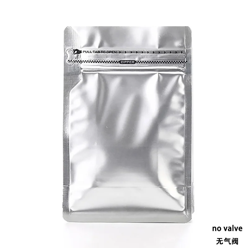 50 Stück Kaffeebeutel mit flachem Boden, Ventil und Reißverschluss, Aluminiumfolien-Futterbeutel zur Aufbewahrung von Kaffeebohnen und Lebensmitteln – Detail 23