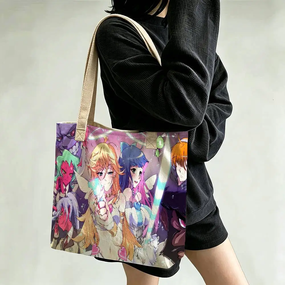 Anime P-panty And S-stockings Storage Bags Fashion Cotton Polyester Tote Bag Eco Friendly Reusable Large Capacity Shopping Bag view 5