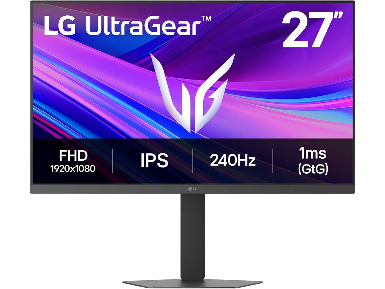 LG UltraGear 27" Full HD 240Hz IPS Gaming Monitor, FreeSync Premium & G-Sync Compatible, 1ms, Height Adjustable Stand, 27G440A-B