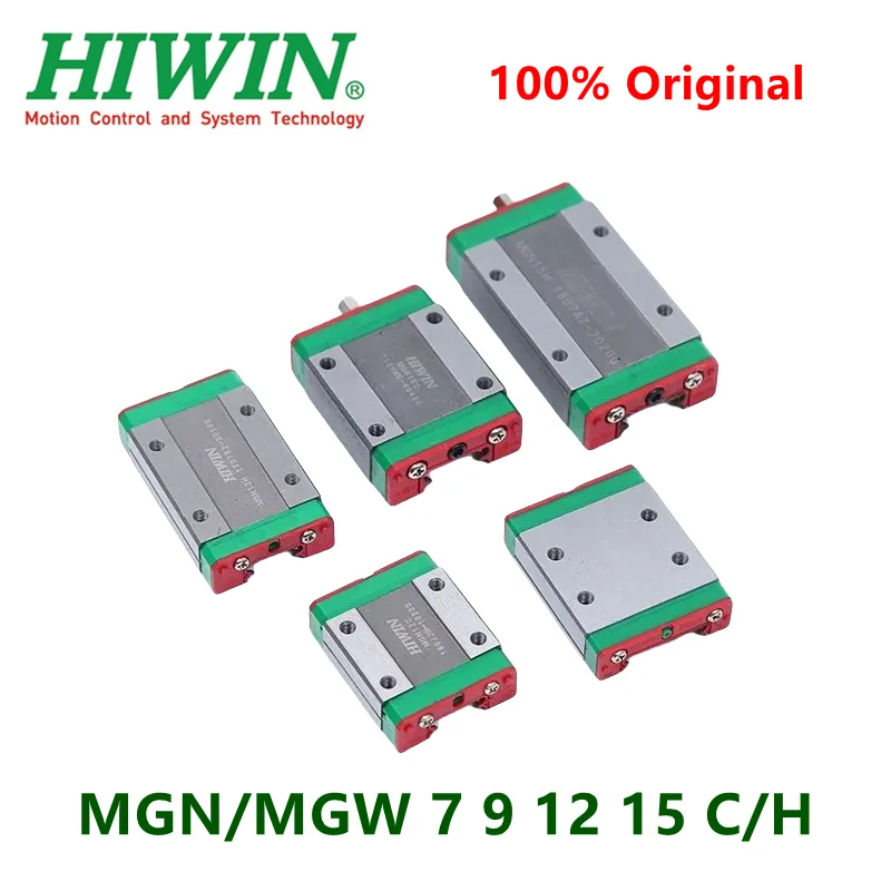 original Hiwin MGN7C MGN9C MGN12C MGN15C MGN7H MGN9H MGN12H MGN15H MGW9C MGW12C MGW15C MGW9H MGW12H Linear guide block carriages