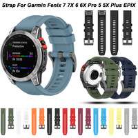 26 20 22MM Silicone QuickFit Watchband Strap For Garmin Fenix 7X 7 7S 6X 6 6S Pro 5 5X Plus Epix 2 Smartwatch Wristband Bracelet