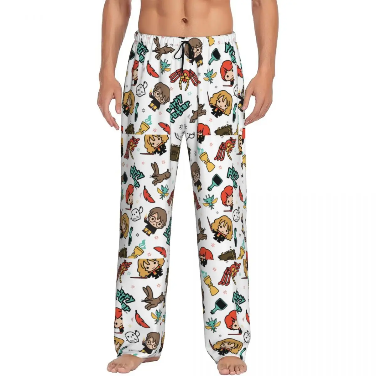 

Custom Harrys Magic Adventure Movies Potters Pajama Pants Men Lounge Sleep Drawstring Sleepwear Bottoms with Pockets