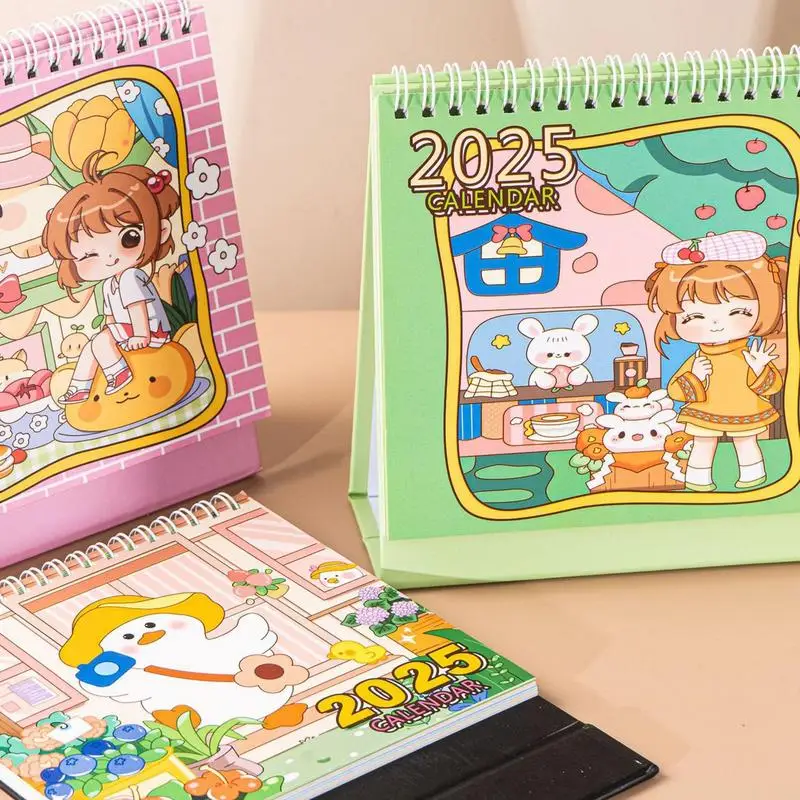 2025 Calendar Desk Time Management Weekly Daily Planner Daily Planner Calendar Cartoon Calendar Books To Do List Schedule Table