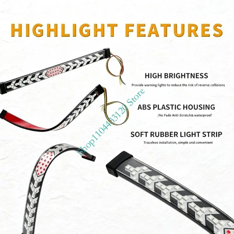 Auxiliary Brake Light Bar with Four-Wire Directional LED Segments for Repair